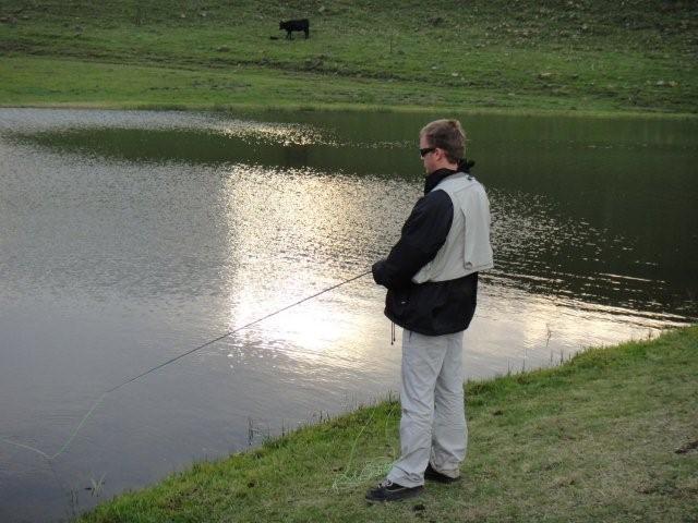 Fishing at Treeferns Trout Lodge - Not much happening